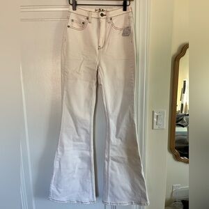 Free People White Denim Flared Jeans Sz 26